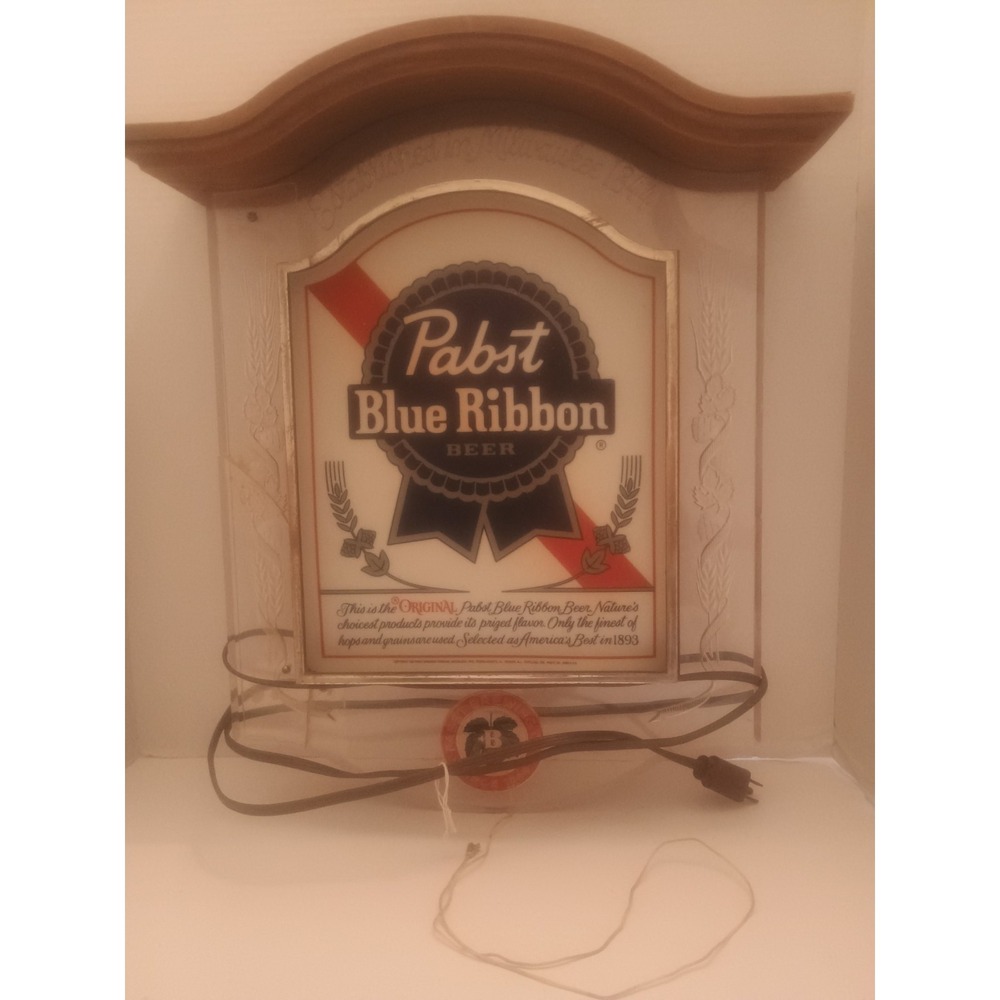 Vintage Pabst Blue Ribbon Beer Crystal Heritage Lighted Sign vintage